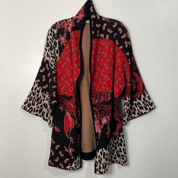 Alice + Olivia Hester Patchwork Wool Cardigan Jacket Size XS S - Picture 5 of 8